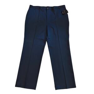 Botany 500 Dress Pants Mens Size 46x34 Blue Cotton Trousers Flat Front Workwear